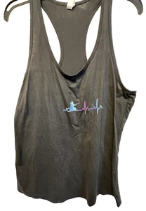 Kajak US Flagge schwarz Tanktop Herzschlag Hobby Regenbogen Print Next Level XXL - Bild 1 von 7