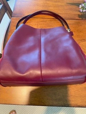 Coach Madison Shoulder Bag Maroon Burgundy Leather with Suede Sides  F35723 EUC  - Image 1 of 4