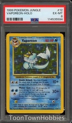 PSA 6 Pokemon - Vapreon 12/64 Holo - Jungle - Image 1 of 2