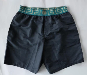 VERSACE Swim Shorts/trunks Greca Border Royal Grey/Blue/Gold Size 3 NEW - Picture 1 of 3