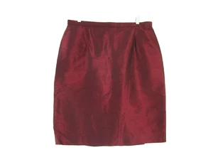 Gonna a matita Gianni donna 14 rosso cremisi scuro seta lino 3 prese d'aria schiena vacanza - Foto 1 di 8