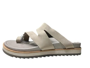 Merrell Juno Wrap Sandals Womens 8 Moon Suede Leather Slip On Toe Loop Comfort - Picture 1 of 6