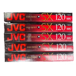 JVC SX 120 VHS Tape Hi Energy Magnetite Lot of 5 Factory Sealed New - Picture 1 of 3