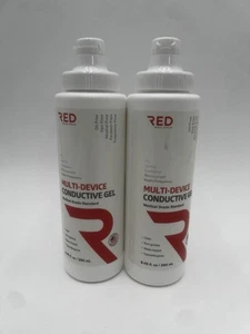 2x Bottiglie Rosso Forniture Mediche Gel Conduttivo Multidispositivo 8,45floz/250mL - Foto 1 di 2