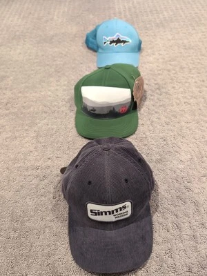 Cap Lot Of Three  Simms(Leather Clasp) Patagonia(Snapback) Deadeye Outfitters - Image 1 of 4