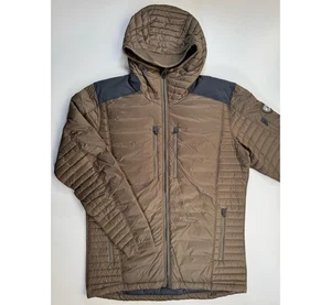 KUHL Spyfire 800-Fill Goose Down Zip Hoodie Jacket Mens Large Brown Never Worn - Picture 1 of 19