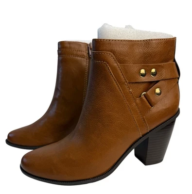 Bar III Mujer Talla 8 M Paloma Tacón Bloque Cremallera Botines, Pan de Plátano Marrón Nuevo en Caja Foto 1 de 4