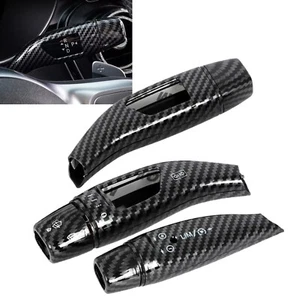 Carbon Fiber Print Wiper Shift Lever Cruise Knob Cover Fits 14-19 CLA GLA GLK - Picture 1 of 4