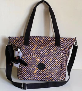 KIPLING STEPHANIE PINK WEAVE CONVERTIBLE CROSSBODY SLING TOTE BAG $119 - Picture 1 of 7