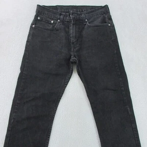 Levis Jeans Mens W31 L28 Black Regular Tapered Denim 502 - Picture 1 of 13