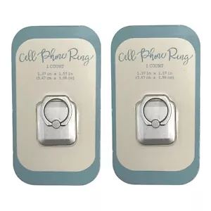 2er-Pack Handy 360° drehbar Fingerring Halter Griff Ständer matt silber RAR - Bild 1 von 13