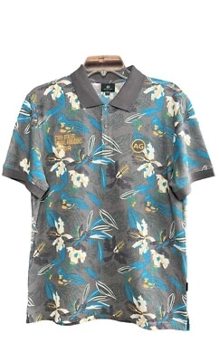 NUEVO CON ETIQUETAS AG Polo Para Hombre Estampado Tropical Talla Pequeña Foto 1 de 4