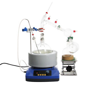 2L/5L Distillation Apparatus Lab Essential Oil w/Magnetic Stirring Heating kits