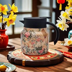 Peshoriadm 2025 Vintage Floral Tea Pot, Built-In Infuser, Heat Preservation - Picture 1 of 13