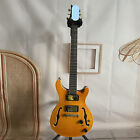 Yellow Body Electric Guitar 6 String Flam Maple Top Black Fretboard Body Bound