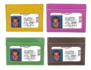 Cuero Genuino Para Hombre Billetera Delgada Tarjeta de Identificación Billetera Plegable Bolsillo Frontal 5 Colores - Imagen 1 de 25
