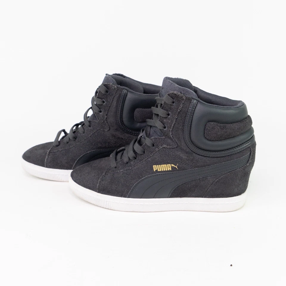 Puma Vikky Hidden Wedge Heel Sneaker Gray Grey White Womens Size US 9.5 - RARE - Image 1 of 4