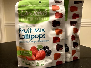 2 Pack Dr. John’s Sugar Free Candy, Fruit Mix Lollipops - Picture 1 of 1
