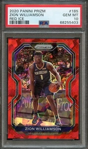 BK - 2020 Prizm - #185 - Zion Williamson - Red Ice - PSA 10 - GEM MT - Bild 1 von 2