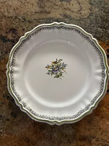 Hand Painted French Limoge Plate Carnations Signed Ledug Gold Edge - Picture 1 of 5