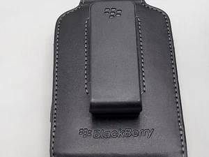 OEM BLACK LEATHER CASE COVER SWIVEL BELT CLIP HOLSTER for BLACKBERRY CELL PHONES - Picture 1 of 6