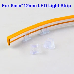 100pcs LED Neon Mounting Clips Fixing Clamps Holder for 6mm LED Strip Lights New - Picture 1 of 4