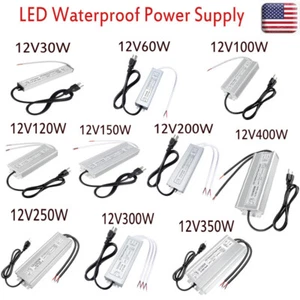 12V IP67 Power Supply Transformer LED Driver 30W-400W Adapter LED Light Outdoor - Picture 1 of 18