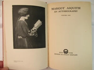 MARGOT ASQUITH, An Autobiography, Volume One, 1920, Hardcover, George H Doran - Picture 1 of 12