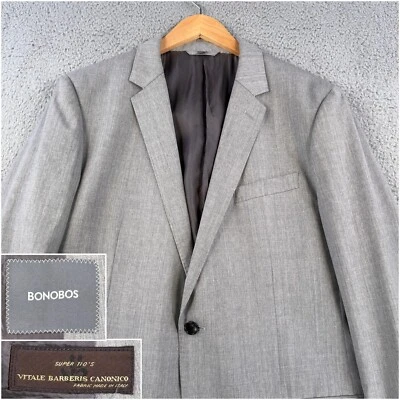 Blazer Bonobos Para Hombre 42R Gris Lana Super 110's Vitale Barberis Traje *LEER Foto 1 de 4