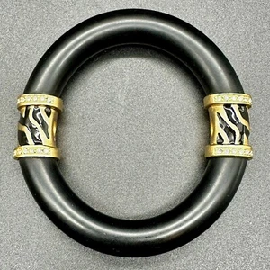 Vintage Elizabeth Taylor for Avon Zebra Stripe Bangle Bracelet - Picture 1 of 8