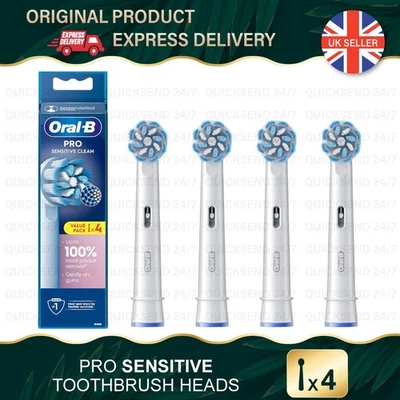 Oral-B Braun Zahnbürstenköpfe 4er Pack | PRO Sensitive Clean - Günstiger Preis