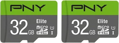 PNY 32GB Elite Class 10 U1 microSDHC Flash Memory Card (Pack of 2-100MB/s...  - Image 1 of 4