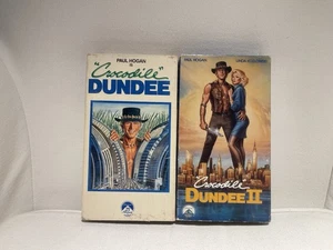 Crocodile Dundee 1 & 2 Paul Hogan Vintage Lot (Gently Used VHS 1986/88) CULT - Picture 1 of 3