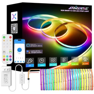 RGB Smart IC COB LED Strip Light,32.8ft Color Chasing Flexible LED Tape Light... - Picture 1 of 9