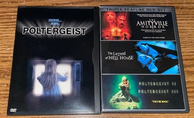 POLTERGEIST 1 2 & 3 DVD TRILOGY AMITYVILLE HORROR (REMAKE) LEGEND OF HELL HOUSE - Image 1 of 2
