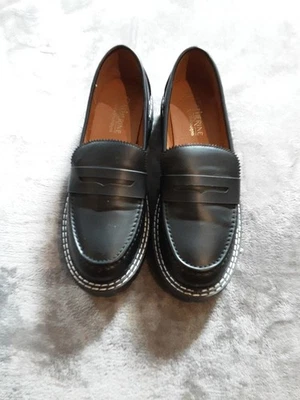 Catherine Malandrino Shoes Womens Size 10 Black Penny Loafers Platform Lug Sole - Image 1 of 4