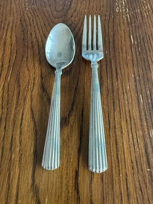 LOTE de 2 tenedores y cucharaditas de ensalada de acero inoxidable Waterford CARLETON 18/10 Foto 1 de 4