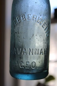 Antigua botella de agua mineral G. Ebberwein Savannah Geo Georgia GA - Imagen 1 de 6