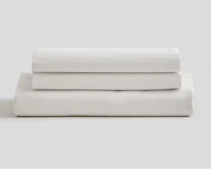 Quince Organic Cotton Percale QUEEN FITTED Sheet Set 3 Piece White CLASSIC NWOT - Picture 1 of 9