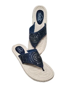 Cliffs by White Mountain neu ohne Karton Cienna schwarze bequeme Zehenstegsandalen Größe 8,5 - Bild 1 von 4