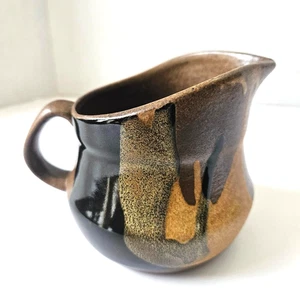 Vintage 4" Tall Handmade Stoneware Drip Glaze Studio Art Pottery Pitcher/Creamer - Picture 1 of 12