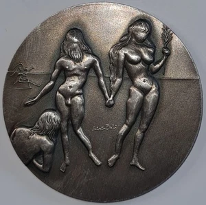 SALVADOR DALÌ -1975 Medaglia Argento da Collezione "I 10 Comandamenti" - N.7!! - Foto 1 di 2