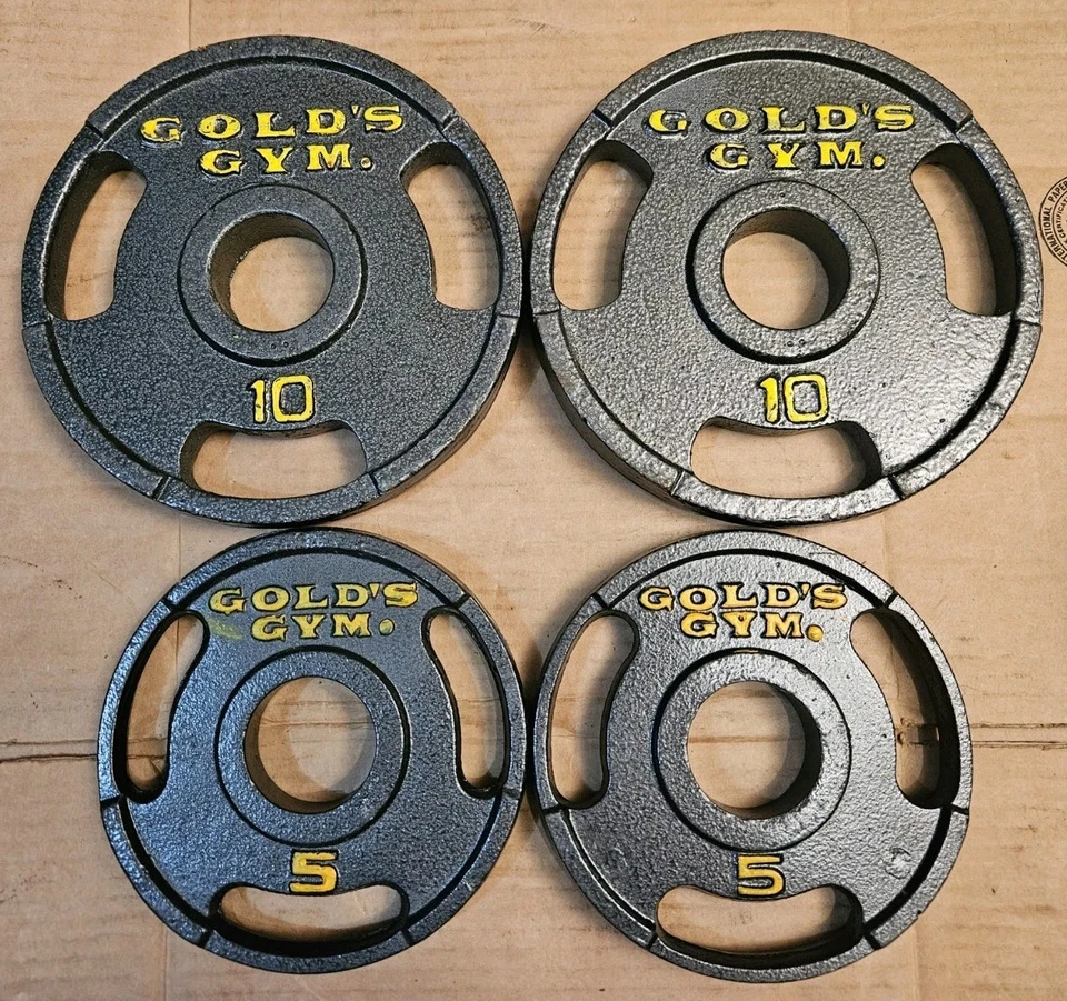 GOLD'S GYM Par de placas de peso Olympic Grip de 10 lb y 5 lb gimnasio 30 lb en total Foto 1 de 1