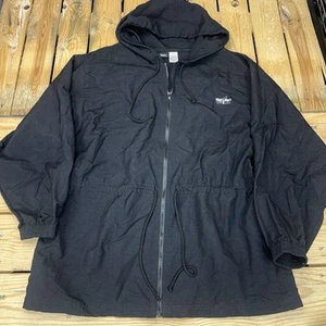 Vintage Mossimo Black Full Zip Windbreaker Jacket Size L 90s Retro Casual - Picture 1 of 8