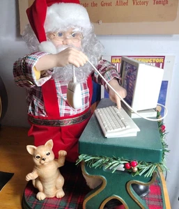 Santa Claus OnLine Vintage 90s TELCO Motionette Animated Lighted Christmas Scene - Picture 1 of 19