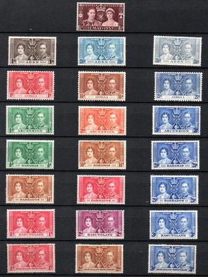 1937 Jorge VI Coronación Commonwealth Británica Ómnibus completo 202 sellos M/M Foto 1 de 4