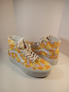 Men 7 / Women 8.5 - VANS SK8-HI Tapered Stackform Checkerboard Floral Sneaker - Picture 1 of 8