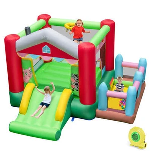 4-in-1 Farm Themed Inflatable Bounce House W/ Slide Ball Pit & Basketball Hoop - Picture 1 of 8
