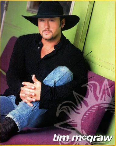 M-TIM MCGRAW AUTOGRAPHED COLOR PHOTO W/COA Cover