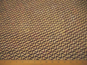 Batik Fabric By The Half-Yard Maroon Swirls on Tan Premium Cotton #87 - Picture 1 of 2